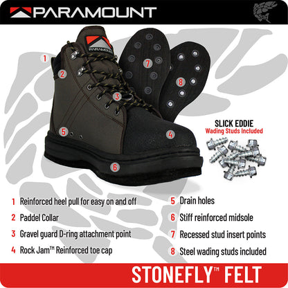 Paramount Stonefly Felt Wading Boot